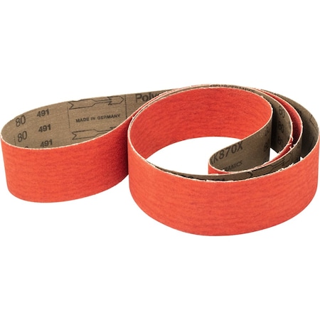 Pferd Tools Benchstand Belt, 2 in W, 72 in L, 80 Grit, Coarse, Ceramic CO-COOL 49605